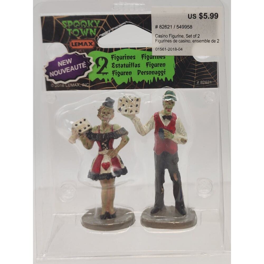 SPOOKY TOWN LEMAX 2018 CASINO FIGURINES AND DICE #82621